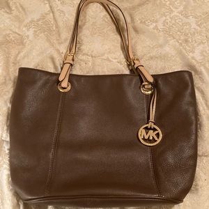 Michael kors leather brown tote